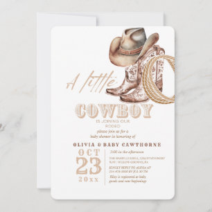 Invitation Aquarelle Baby shower Cowboy Russe