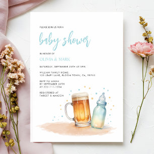 Invitation Aquarelle Baby shower de brasserie Blue Boy