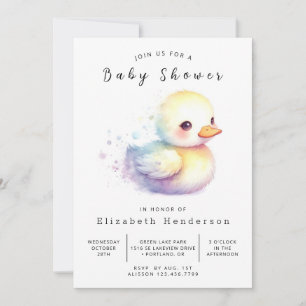 Invitation Aquarelle Baby shower de canard imprimable