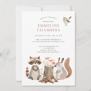 Invitation Aquarelle Baby shower des animaux de la forêt de b
