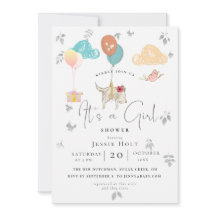 Aquarelle Balloon Chiot bébé fille Douche