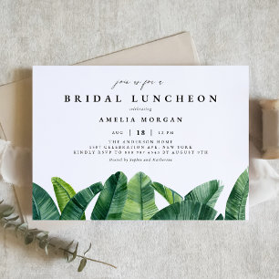 Invitation Aquarelle Banana Palm Feuille Bride déjeuner