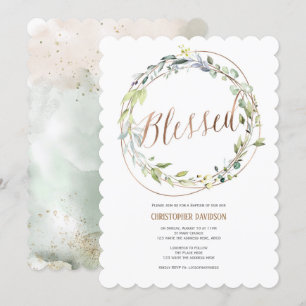 Invitation Aquarelle, baptême de Christening