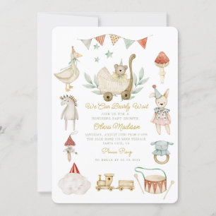 Invitation Aquarelle Bearly Wait Cute Toys Baby shower