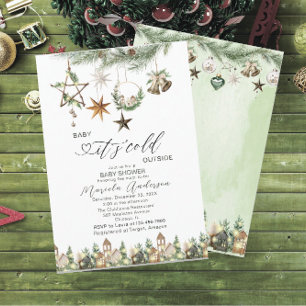 Invitation Aquarelle Bébé son froid dehors Baby shower Invi
