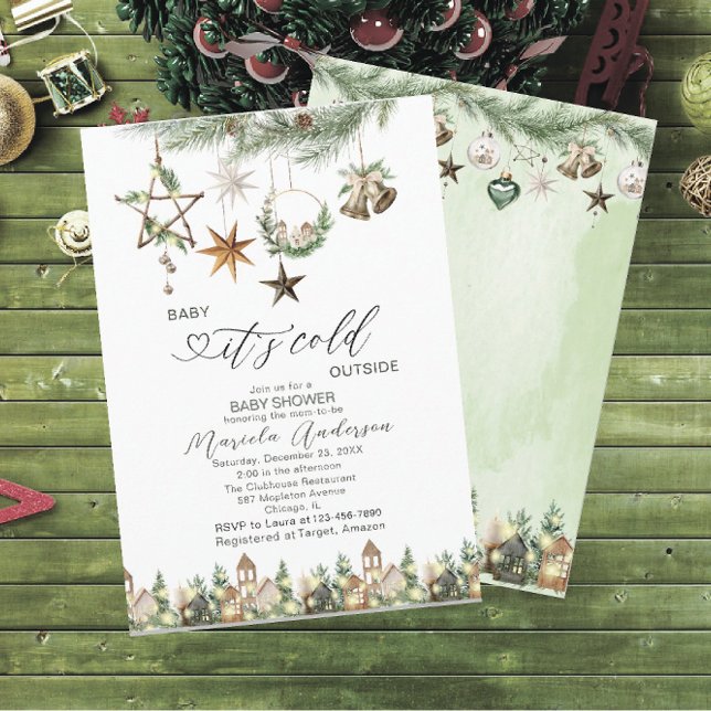 Invitation Aquarelle Bébé son froid dehors Baby shower Invi (Créateur téléchargé)
