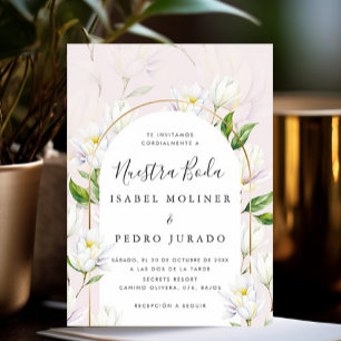 Invitation Aquarelle beige Botanique Nuestra Boda Mariage