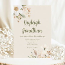 Aquarelle Beige moderne Mariage Floral