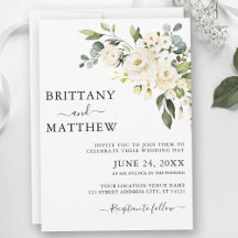 Aquarelle Blanc Floral Mariage