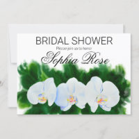 Aquarelle blanche orchidée peinture douche nuptial