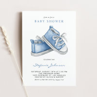 Aquarelle Bleu Chaussures bébé C'est un Baby showe