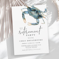 Aquarelle Bleu Crabe Parti de la retraite des prod