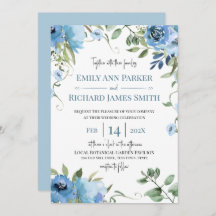 Aquarelle bleu et Mariage floral