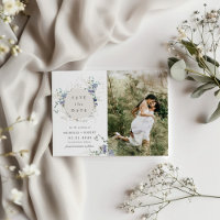 Aquarelle Bleu Fleur sauvage Deux photos Enregistr