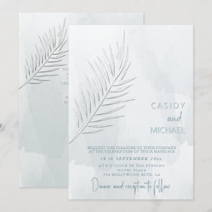 Invitation Aquarelle bleu foncé simple en relief