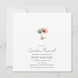 Invitation Aquarelle bleu ou rose Révélation de genre