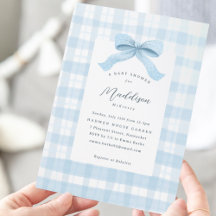 Aquarelle bleu plaid et Baby shower de fond