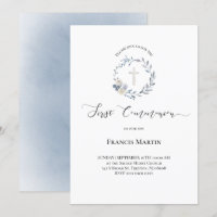 aquarelle bleu poussiéreux en couronne de fer Prem