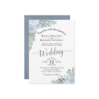 Aquarelle bleu rustique blanc foncé Mariage floral