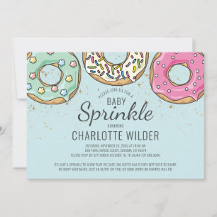 Invitation Aquarelle Bleue Cute Bébé Sprinkle Bébé Garçon Dou