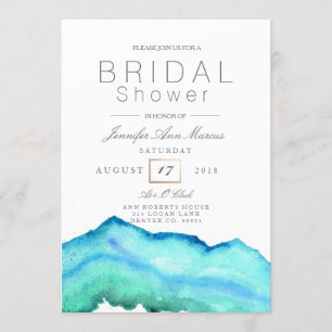 Invitation Aquarelle bleue   FÊTE DES MARIÉES