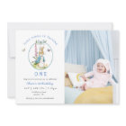 Aquarelle bleue Peter Rabbit 1er anniversaire