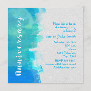Invitation aquarelle bleue tropicale ANNIVERSAIRE