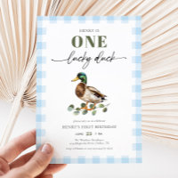 Aquarelle bleue Un Lucky Duck Boy 1er Anniversaire