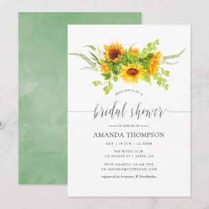 Invitation Aquarelle Bohemian Boho Sunflowers Fête des mariée