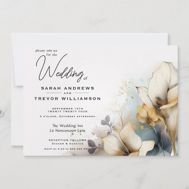 Invitation Aquarelle Boho Calla Lily Floral (Devant)