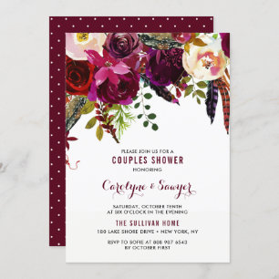 Invitation Aquarelle Boho Floral Automne Couples Douche