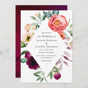 Invitation Aquarelle Boho Mariage Floral