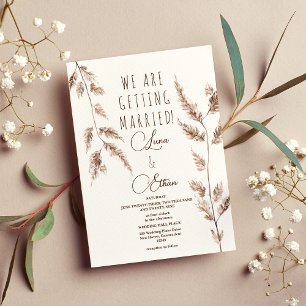 Invitation Aquarelle Boho Pampas Grass Mariage