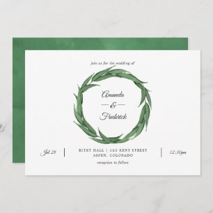 Invitation Aquarelle Bois Mariage de verdure