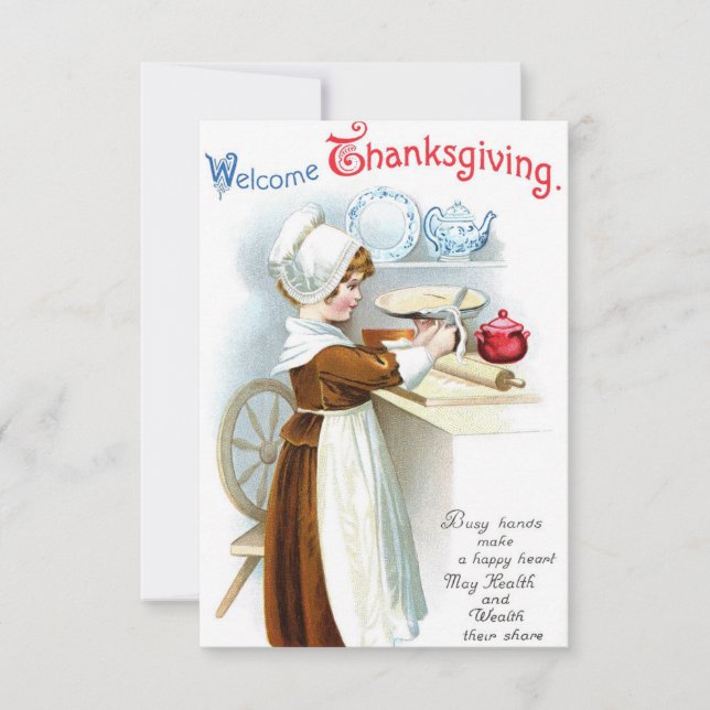 Invitation Aquarelle bon thanksgiving vintage (Devant)