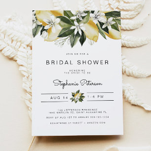 Invitation Aquarelle botanique Citron Floral Mariage