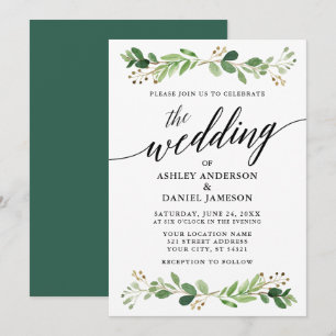 Invitation Aquarelle Botanique Mariage de verdure