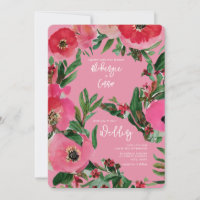 Aquarelle Botaniques Anemone Mariage rose