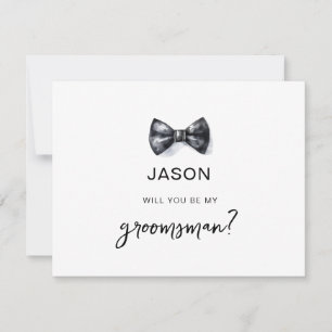 Invitation Aquarelle Bow cravate Tu seras mon Groomsman