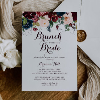 Invitation Aquarelle Brunch d'automne avec douche de mariée