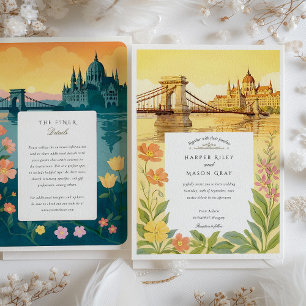 Invitation Aquarelle Budapest Hongrie Mariage