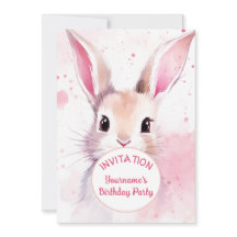 Aquarelle Bunny mignonne rose pastel