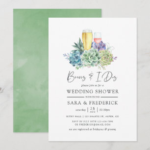 Invitation Aquarelle Cactus Succulents brasse et I Dos