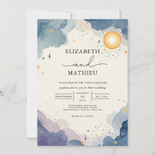 Invitation Aquarelle céleste Sky Mariage
