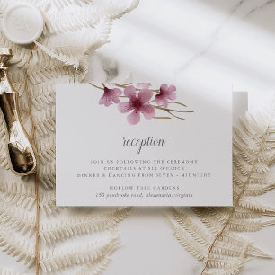 Invitation Aquarelle Cerisier Fleurs Accueil Mariage