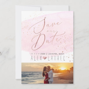 Invitation Aquarelle Champagne rose bulles Enregistrer la dat