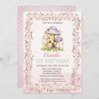 Aquarelle Champignon Maisons Parties scintillant C