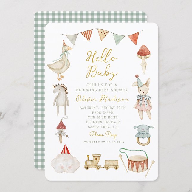 Invitation Aquarelle Champignons et Baby shower Whimsical (Créateur téléchargé)