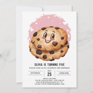 Invitation Aquarelle Chic Personnalisé Cookies Anniversaire