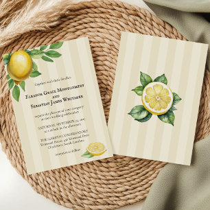 Invitation Aquarelle Citron Jaune Citrus Russe Mariage